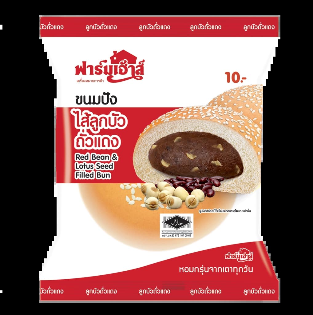 ฟาร์มเฮ้าส์ ขนมปังไส้ลูกบัวถั่วแดง 70ก.