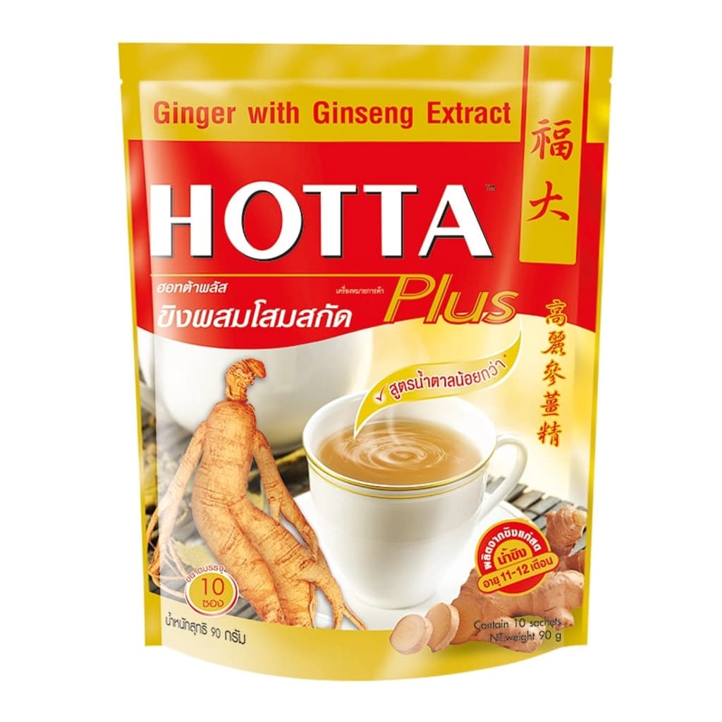 ฮอทต้า ขิงผงผสมโสมชงดื่ม 90G.