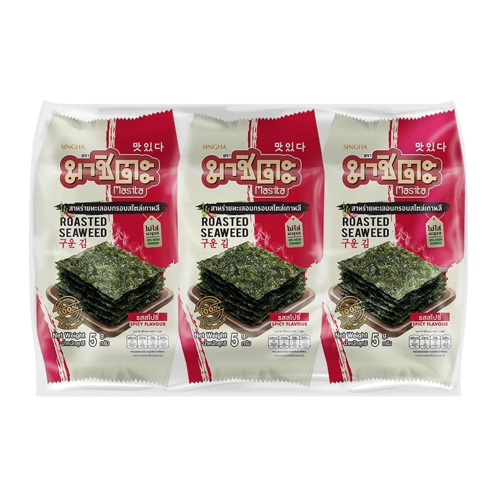 มาชิตะสาหร่ายอบรสสไปซี่ 3X4ก.
