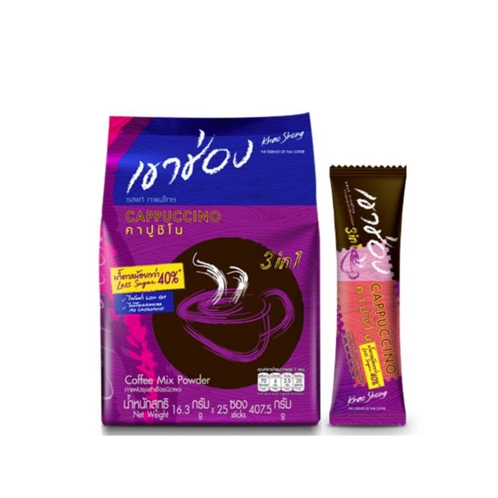 เขาช่อง 3 IN1 คาปูชิโนน้ำตาลน้อย 407.5ก.