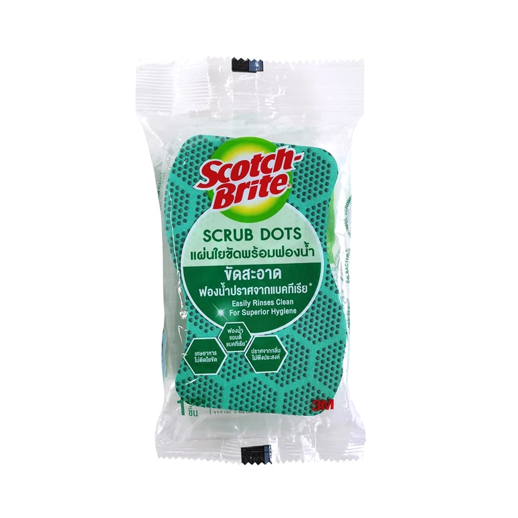3M แผ่นใยขัดพร้อมฟองน้ำสครับดอทรุ่นทั่วไป