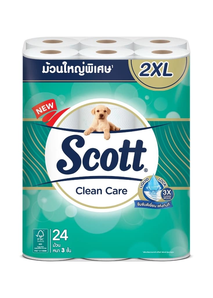 สก๊อตต์ คลีนแคร์ กระดาษชำระหนา3ชั้น ม้วนใหญ่พิเศษ2XL 24ม้วน