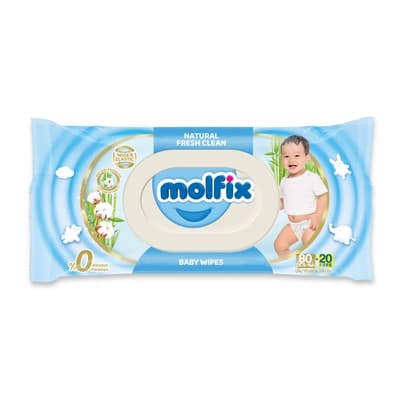 โมลฟิกซ์ เนเชอรัลเฟรชคลีน เบบี้ไวพส์ 80+20แผ่น