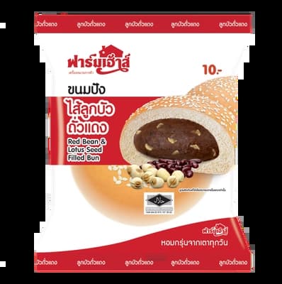 ฟาร์มเฮ้าส์ ขนมปังไส้ลูกบัวถั่วแดง 70ก.