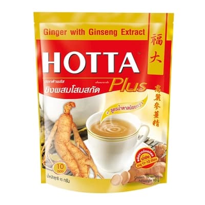 ฮอทต้า ขิงผงผสมโสมชงดื่ม 90G.