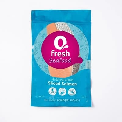 QFRESH ปลาแซลมอนหั่นคิริมิ 100ก.
