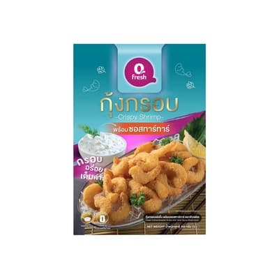 Qfresh กุ้งกรอบแช่แข็งพร้อมซอสทาร์ทาร 155ก.
