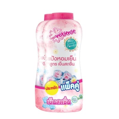 เอเวอร์เซ้นส์ แป้งหอมเย็นสูตรเย็นสดชื่น สีชมพู 280ก. แพ็ค 2
