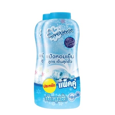 เอเวอร์เซ้นส์ แป้งหอมเย็นสูตรเย็นสุดขั้ว สีฟ้า 280ก. แพ็ค 2