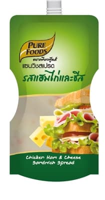 เพียวฟู้ดส์ แซนวิชสเปรดรสแฮมไก่และชีส 130ก.