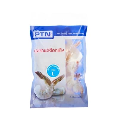 PTN เนื้อกุ้งขาวไว้หางดิบ L 250ก.