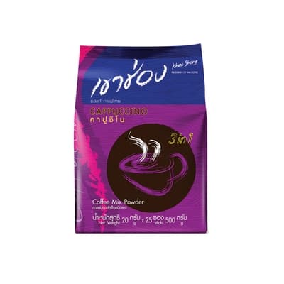 เขาช่อง คอฟฟี่มิกส์กาแฟปรุงสำเร็จชนิดผงคาปูชิโน 20ก. แพ็ค 25ซอง