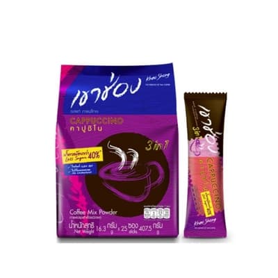 เขาช่อง 3 IN1 คาปูชิโนน้ำตาลน้อย 407.5ก.