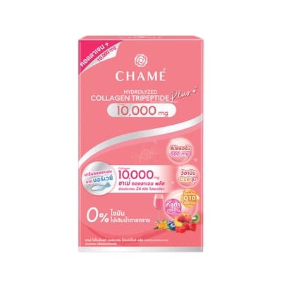 ชาเม่ ผลิตภัณฑ์เสริมอาหาร ไฮโดรไลซ์คอลลาเจนไตรเปปไทด์พลัส 1000มก. 6ซอง 90ก.