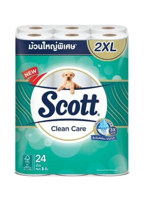 สก๊อตต์ คลีนแคร์ กระดาษชำระหนา3ชั้น ม้วนใหญ่พิเศษ2XL 24ม้วน